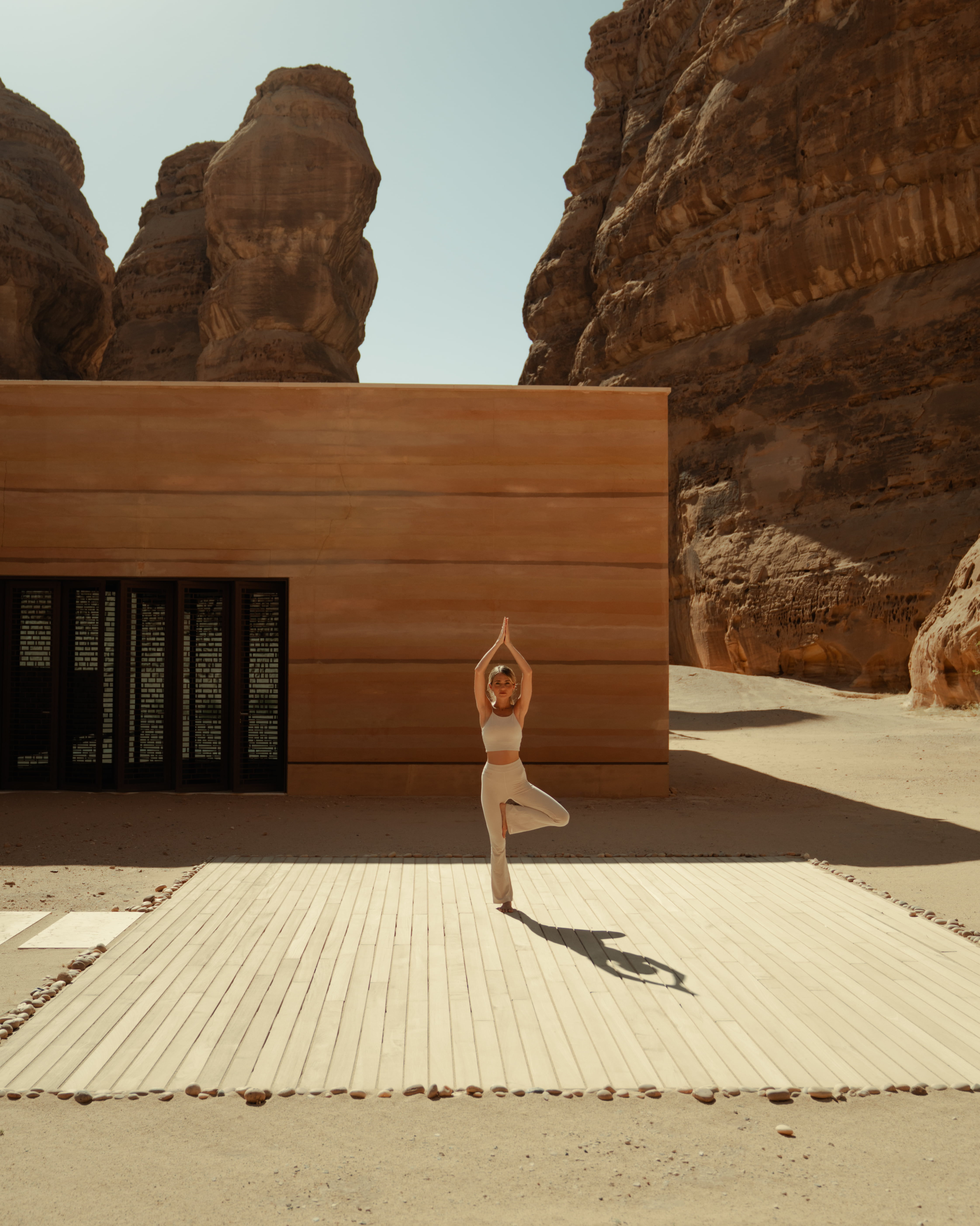 Yoga Sessions Beside Sandstone Cliffs